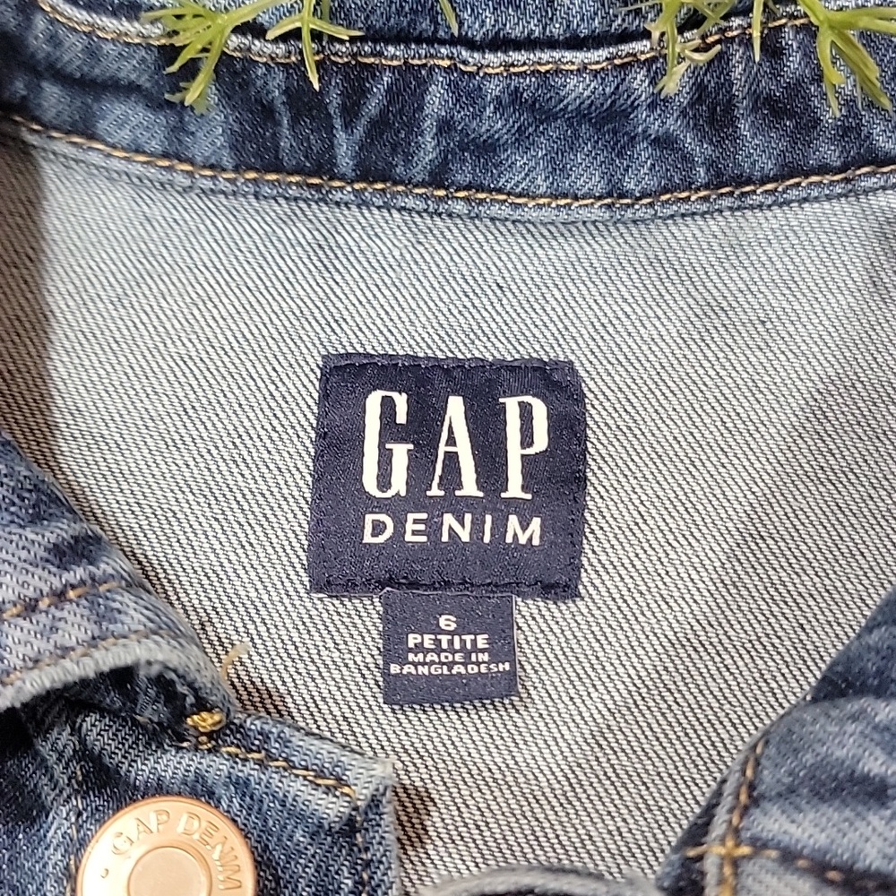 GAP Womens Denim Coverall Jumpsuit Petite Small 6/28 - Picture 7 of 14